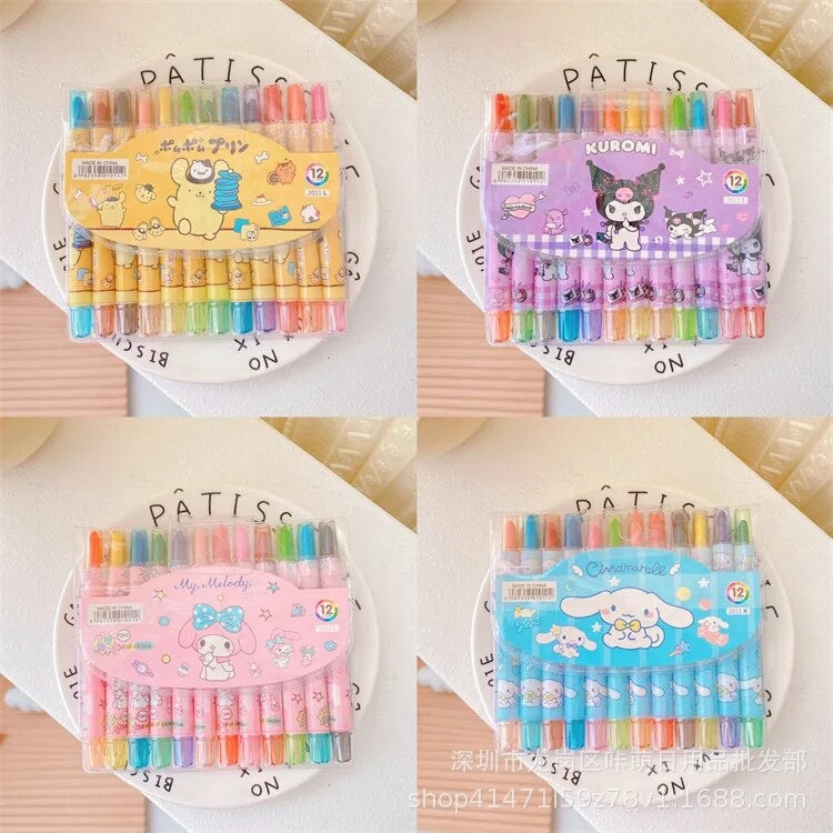 Sanrio & Friends Color Crayons Retractable