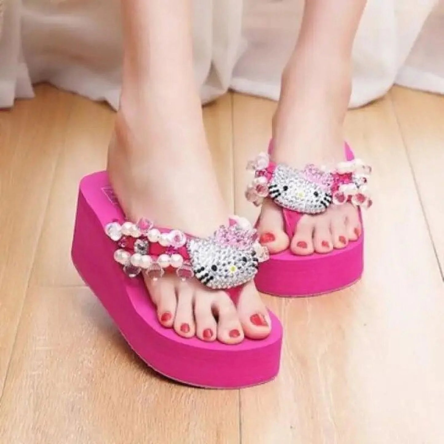 Hello Kitty Platform Shoes Slippers