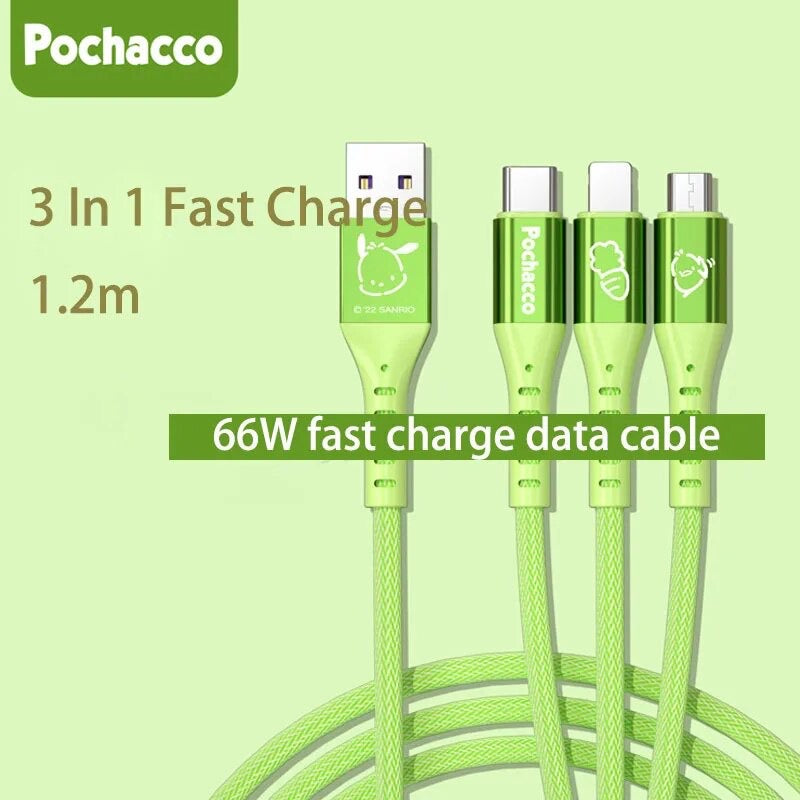 Fast Charger Cable 3-in-1 Sanrio & Friends