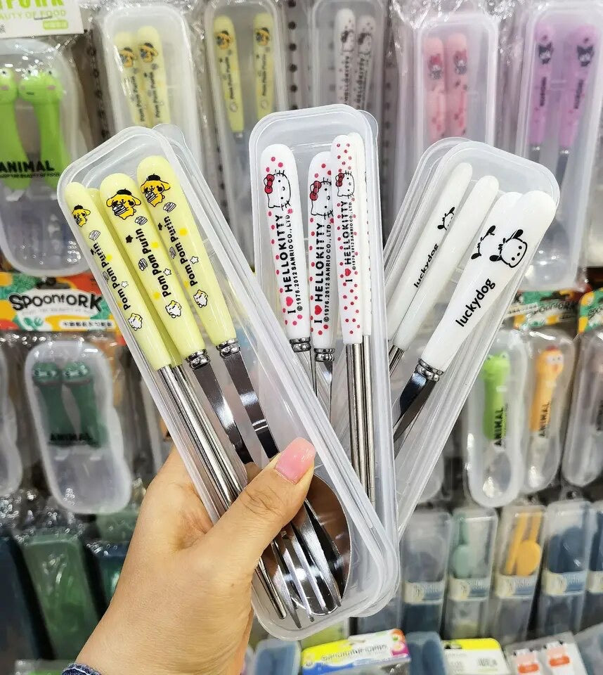 Stainless Steel Fork and Spoon Travel Set Sanrio & Friends