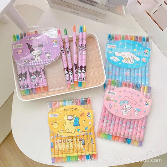 Sanrio & Friends Color Crayons Retractable