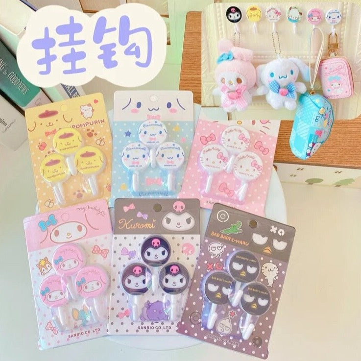 Adhesive Hooks Sanrio & Friends