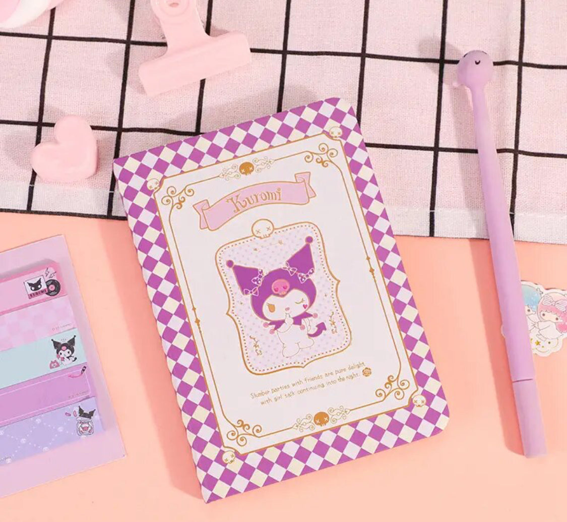 Kawaii Checkers Small Notebook Sanrio & Friends