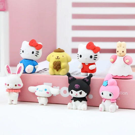 Kawaii Figure Eraser Set of 4 Sanrio & Friends