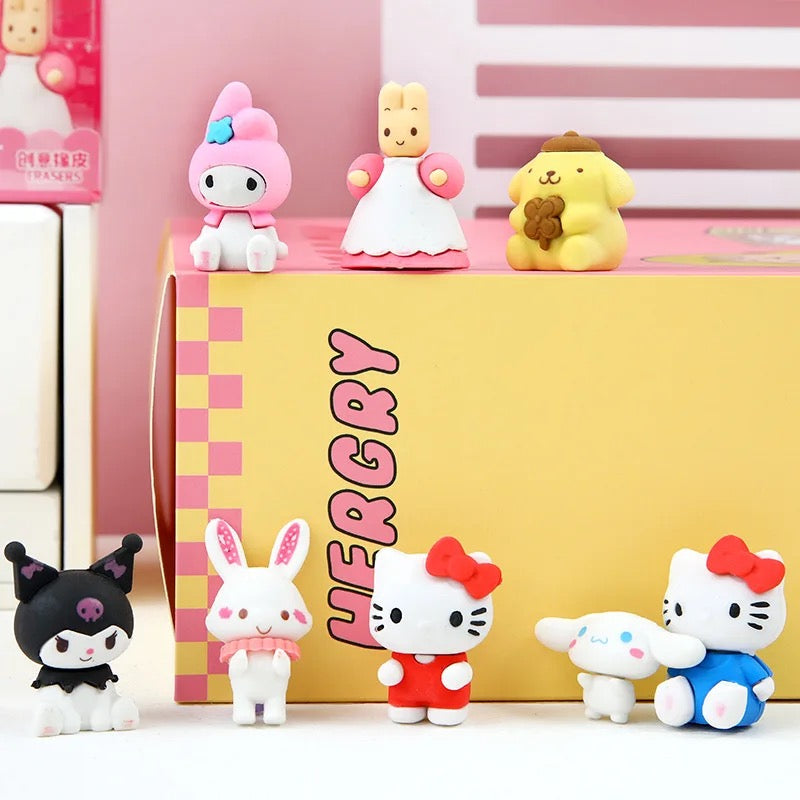 Kawaii Figure Eraser Set of 4 Sanrio & Friends